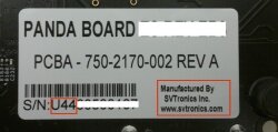 PandaBoard label for SVTronics builds